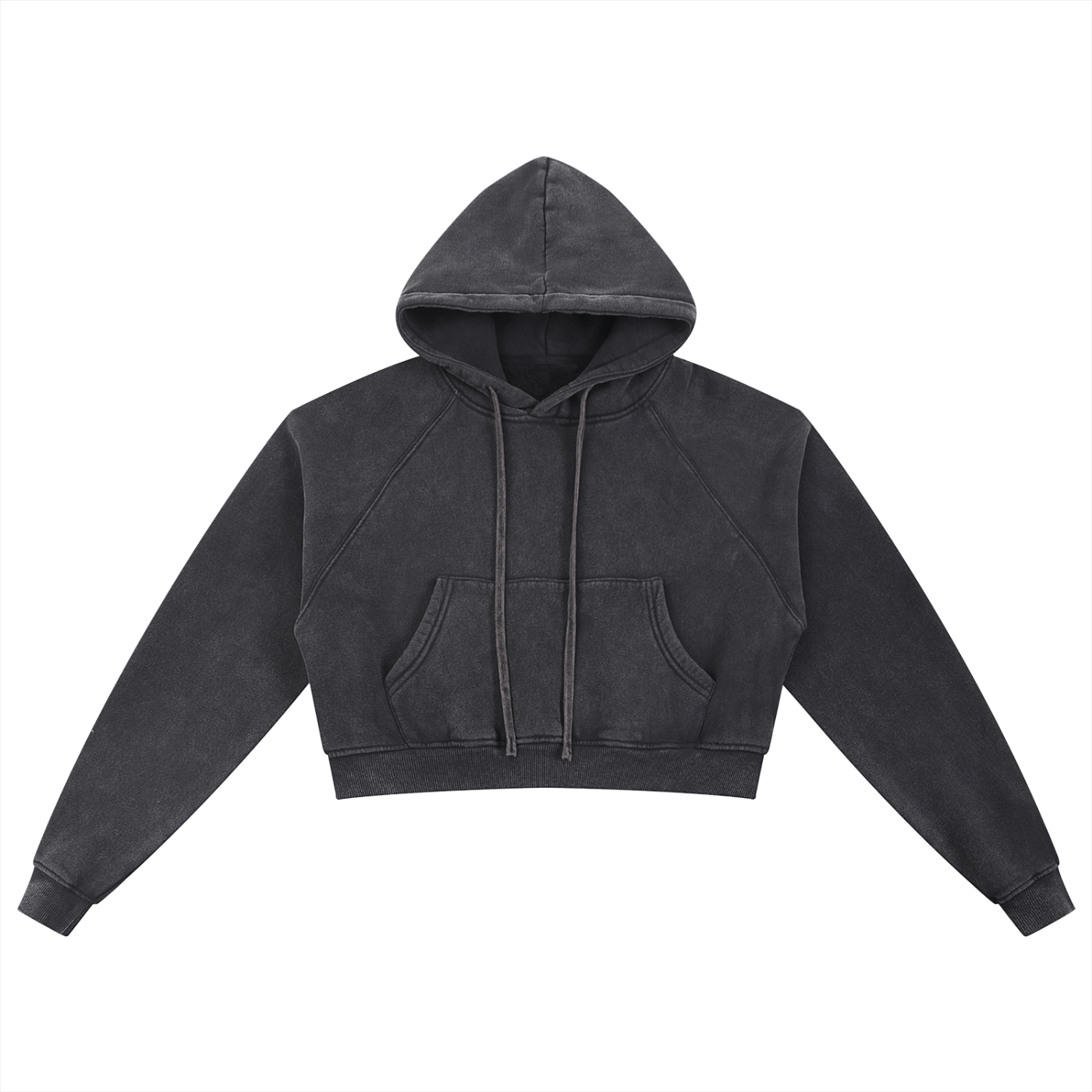 Basic B Grunge Wash Cropped Hoodie
